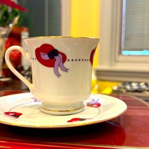 Red Hatters tea cup and saucer